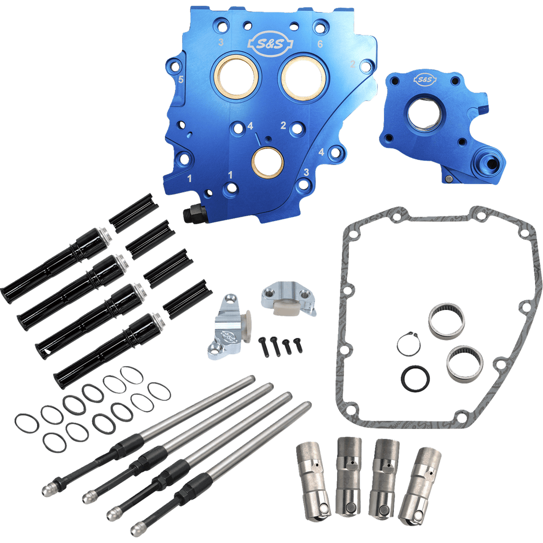 S&S CYCLE Cam Chest Kit without Cams Chain Drive Oil Cooled Black Pushrods Twin Cam 3101272