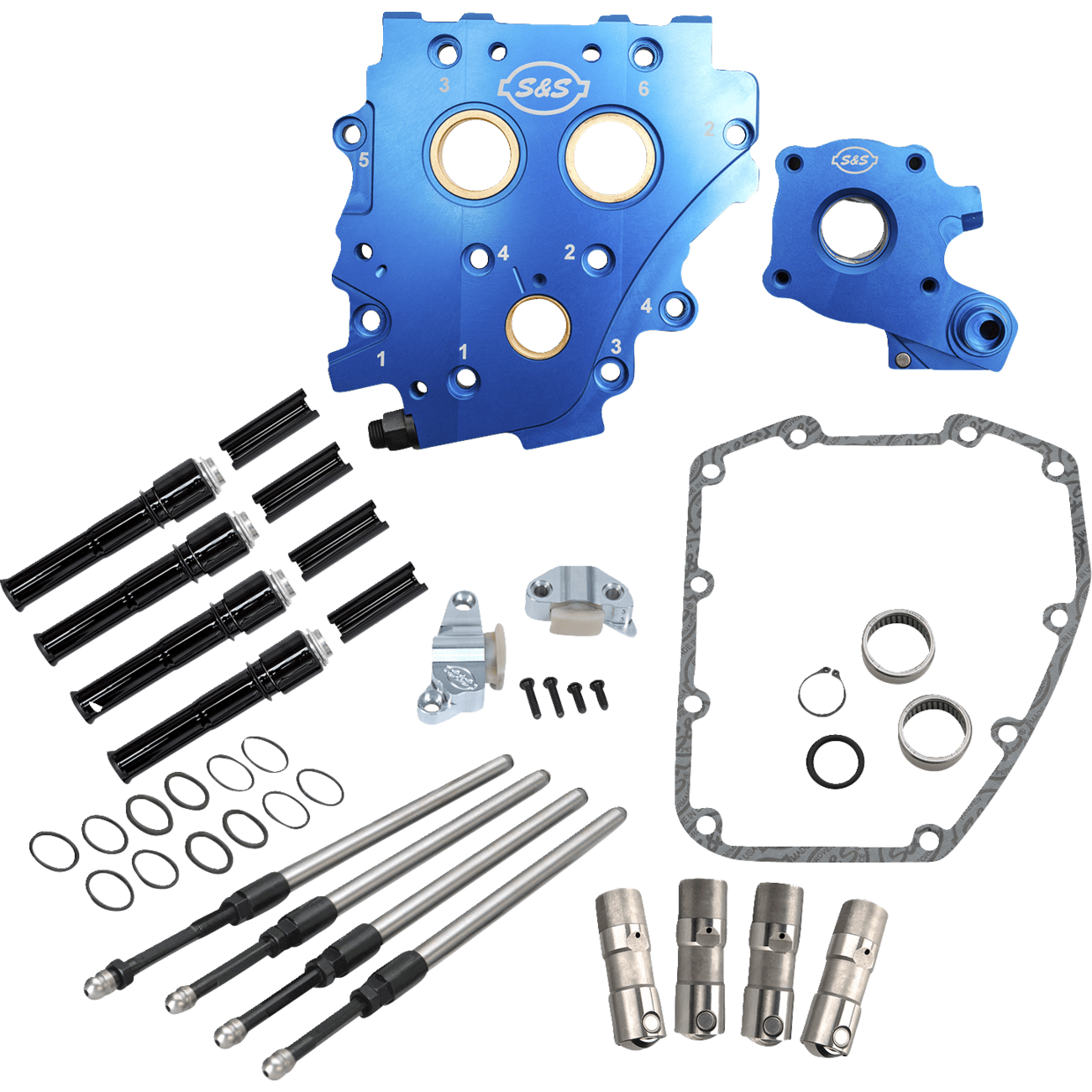 S&S CYCLE Cam Chest Kit without Cams Chain Drive Oil Cooled Black Pushrods Twin Cam 3101272