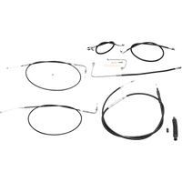 LA CHOPPERS Handlebar Cable/Brake Line Kit 12" 14" Ape Hanger Handlebars Black Vinyl LA8151KT13B