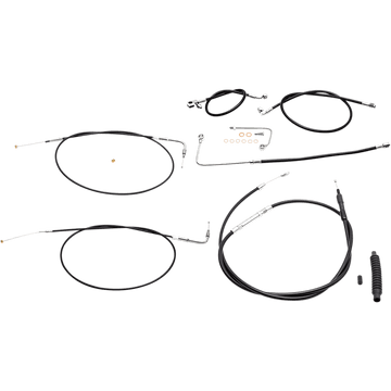 LA CHOPPERS Handlebar Cable/Brake Line Kit 12" 14" Ape Hanger Handlebars Black Vinyl LA8151KT13B