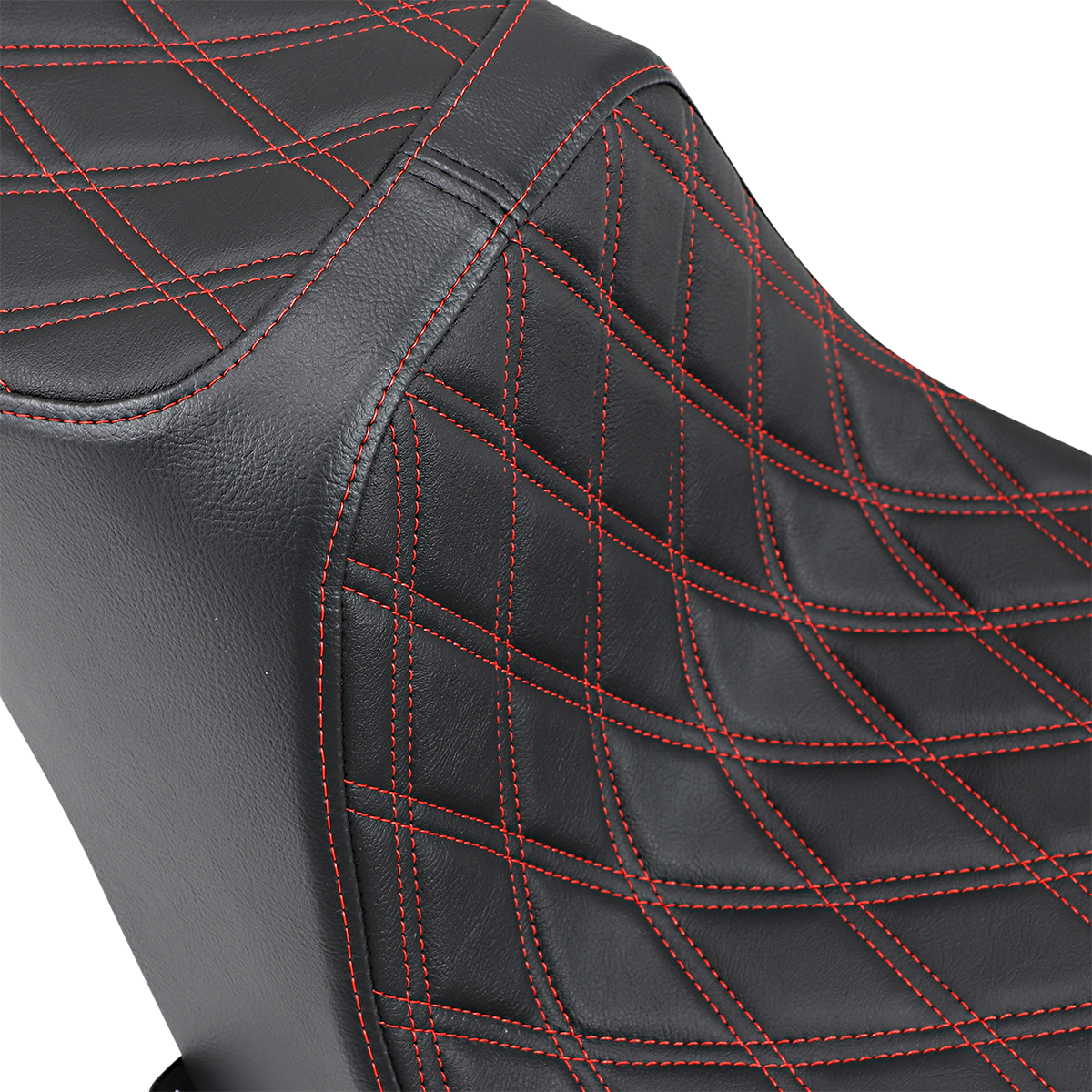 DRAG SPECIALTIES Predator III Seat Double Diamond Red Stitching FXBR/S '18-'22