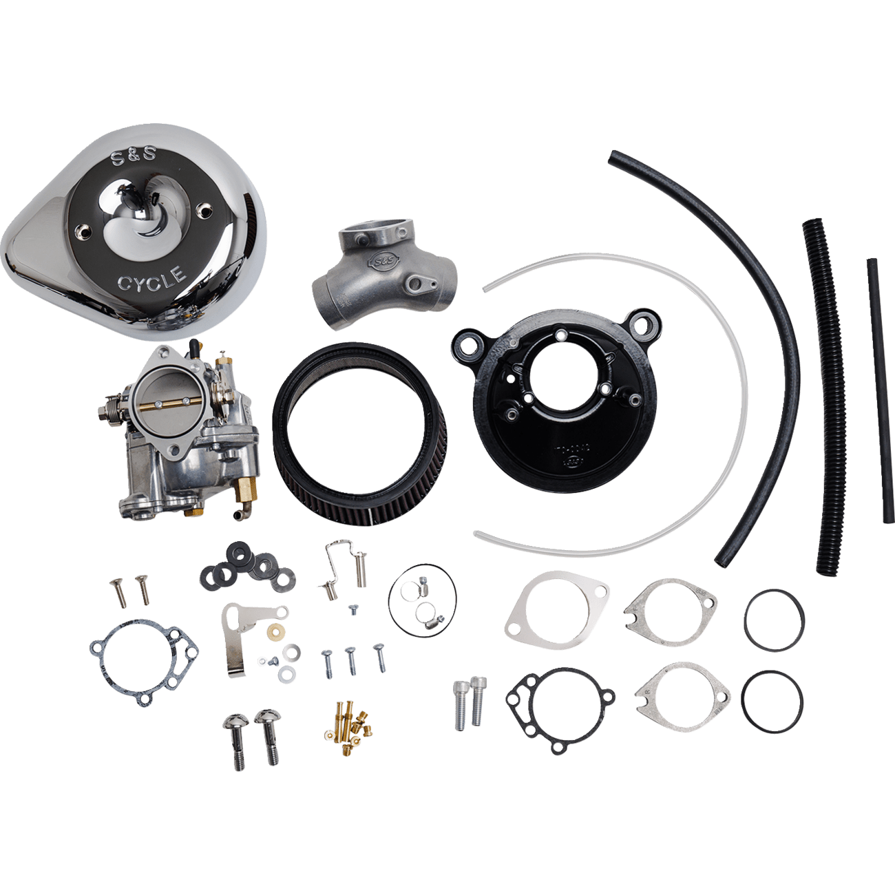 S&S CYCLE Super E Carburetor with Stealth Air Cleaner Kit Chrome Evolution Big Twin 1100145