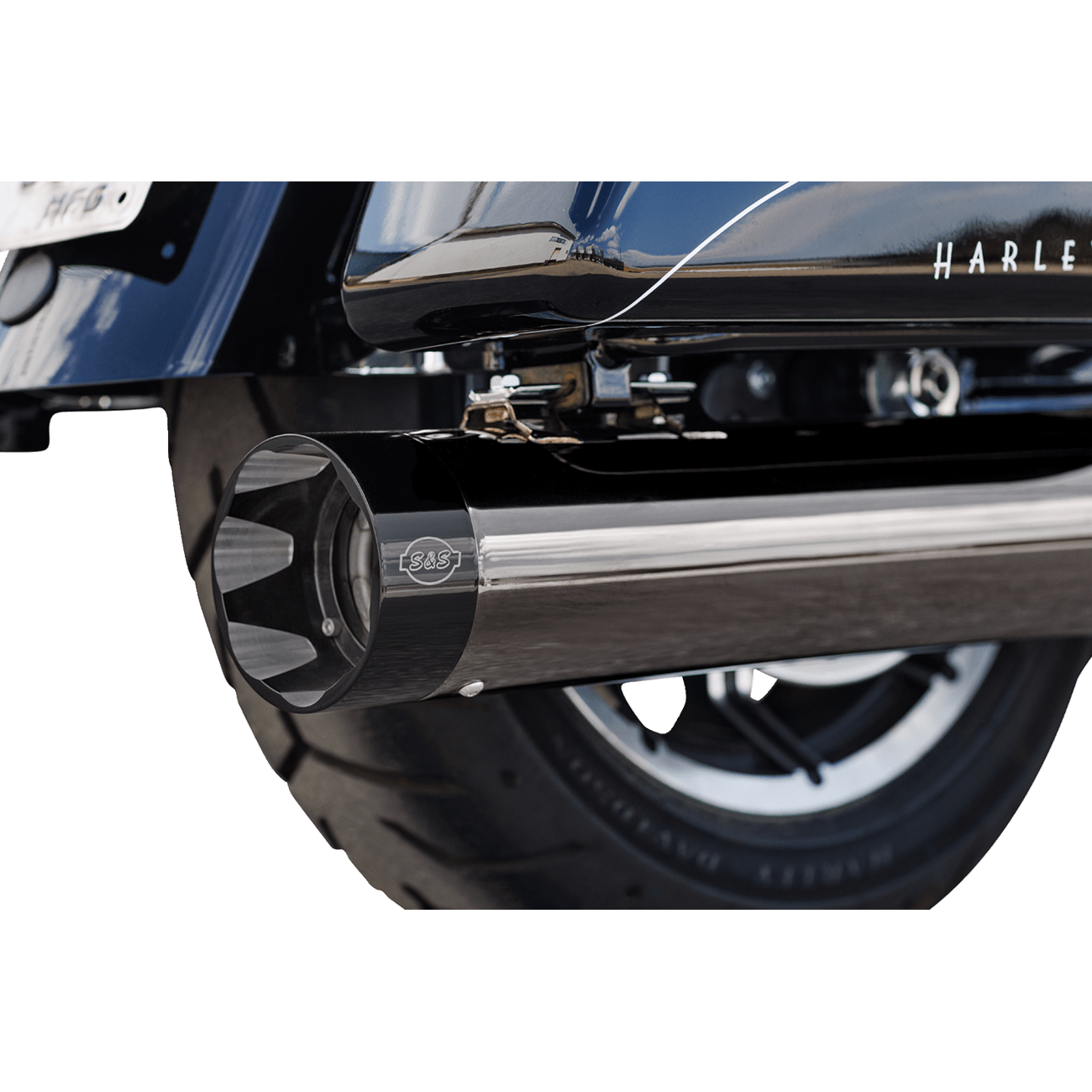 S&S CYCLE 2-into-1 Lava Chrome Sidewinder® Exhaust System Race Only 5501087