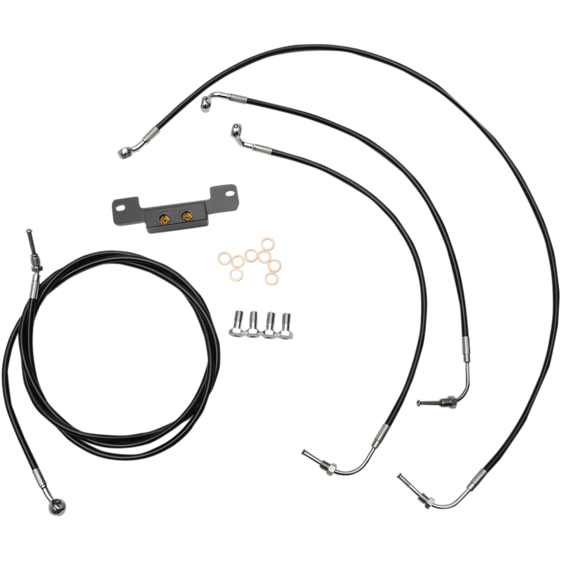 LA CHOPPERS Handlebar Cable/Brake Line Kit Mini Ape Hanger Handlebars Black Vinyl LA8055KT08B