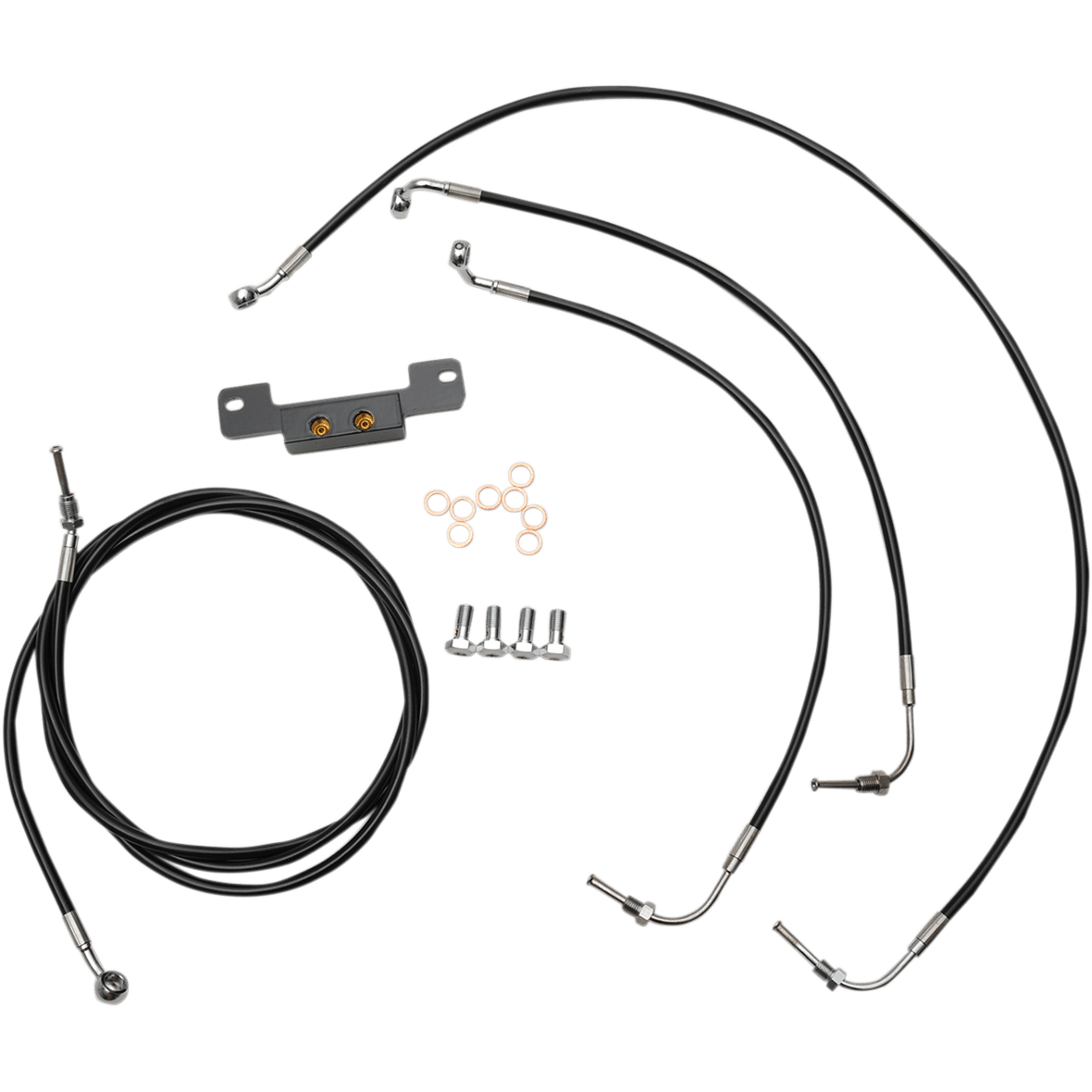 LA CHOPPERS Handlebar Cable/Brake Line Kit Mini Ape Hanger Handlebars Black Vinyl LA8055KT08B