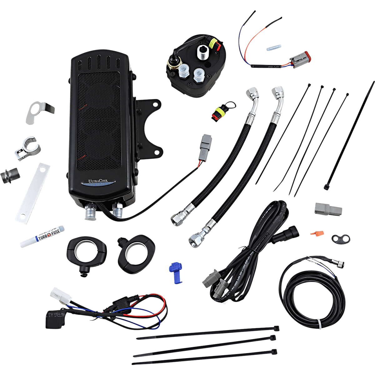 ULTRACOOL Oil Cooler Kit Gloss Black Touring/Trike SMT2GSS