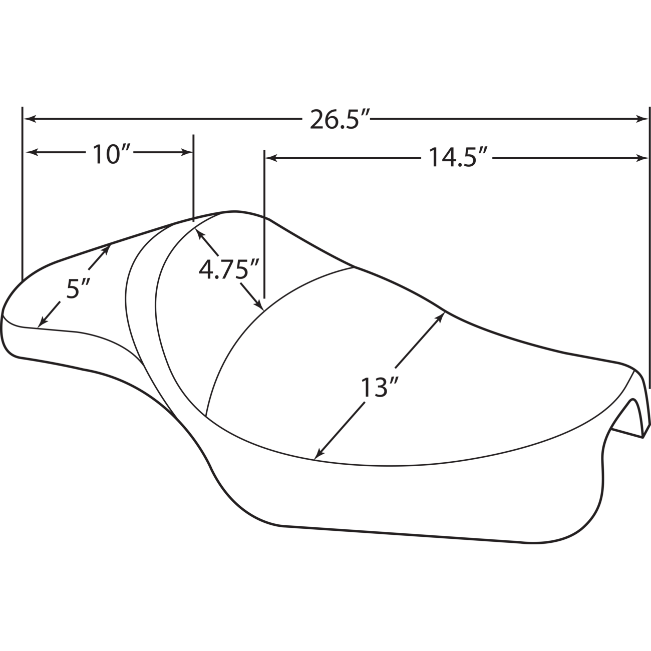 DRAG SPECIALTIES Extended Predator Seat Smooth XL '04-'22