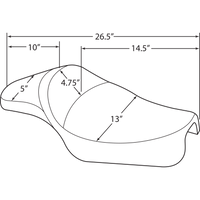 DRAG SPECIALTIES Extended Predator Seat Smooth XL '04-'22