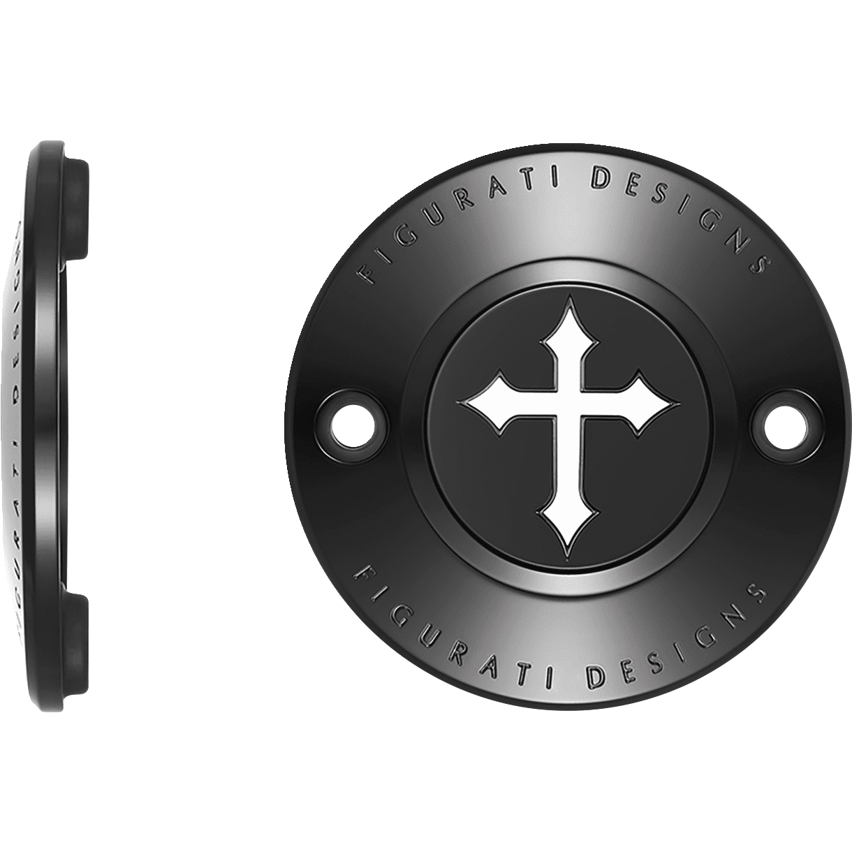 FIGURATI DESIGNS Timing Cover 2 Hole Cross Black FD41TC2HBLK