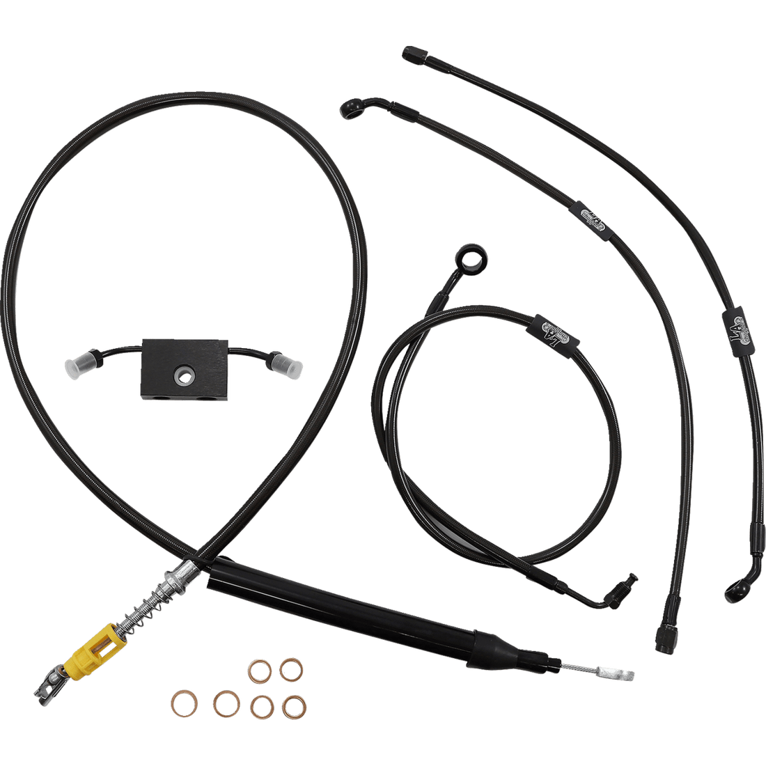 LA CHOPPERS Handlebar Cable/Brake Line Kit Quick Connect 12" 14" Ape Hanger Handlebars Midnight LA8157KT13M