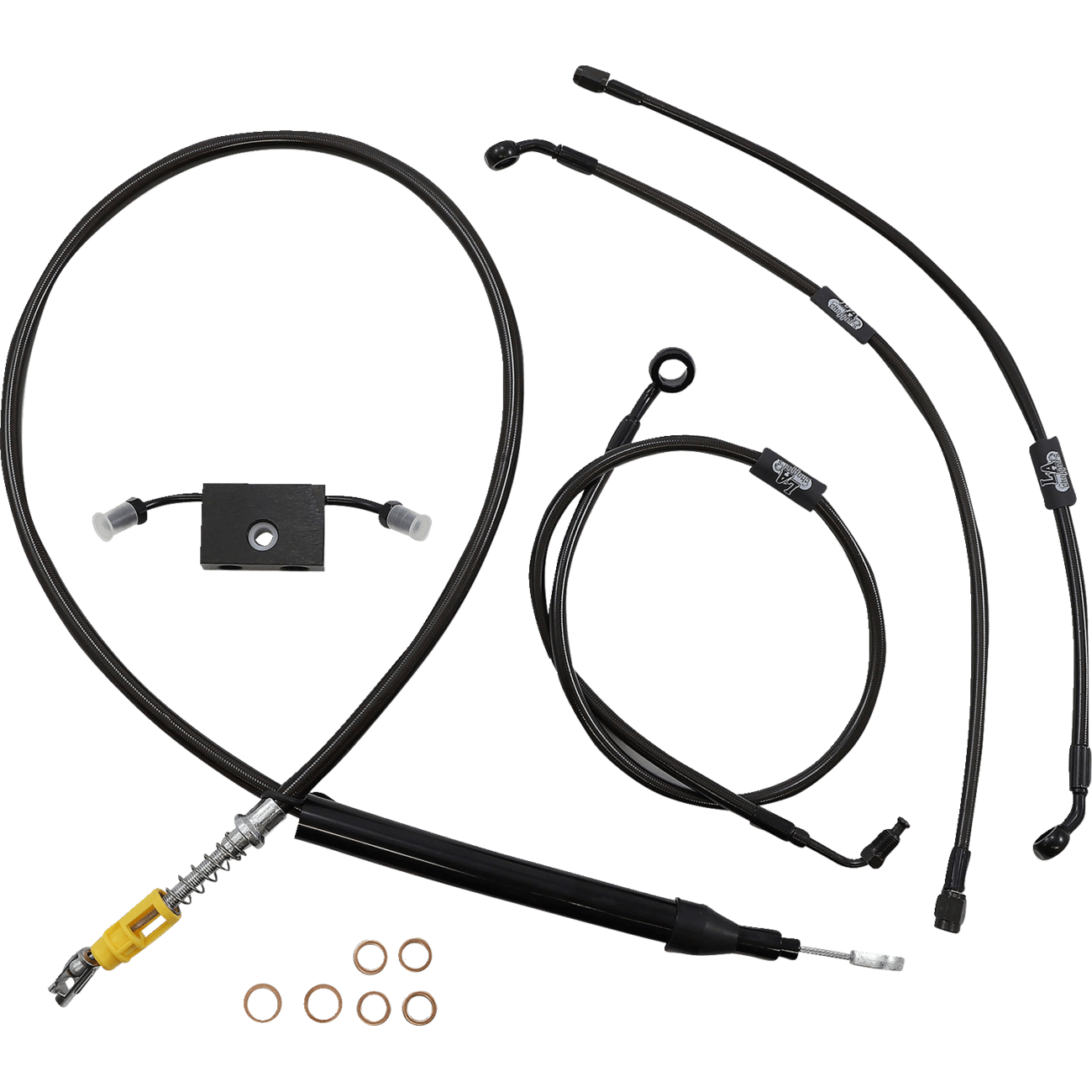 LA CHOPPERS Handlebar Cable/Brake Line Kit Quick Connect 12" 14" Ape Hanger Handlebars Midnight LA8157KT13M