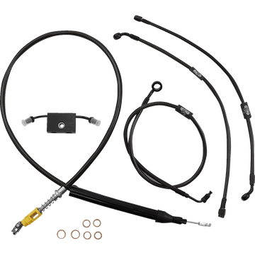 LA CHOPPERS Handlebar Cable/Brake Line Kit Quick Connect 12" 14" Ape Hanger Handlebars Midnight LA8157KT13M