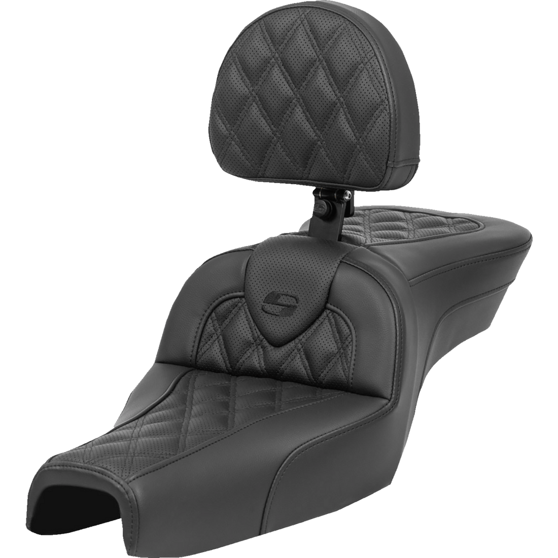 SADDLEMEN Roadsofa™ Seat with Backrest Lattice Stitch XL '04-'22 80703182BR