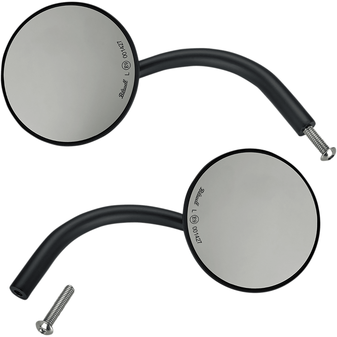 BILTWELL Mirror Round Black 6503400132