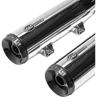 S&S CYCLE Grand National Slip-On Mufflers Chrome Race Only 4110156R