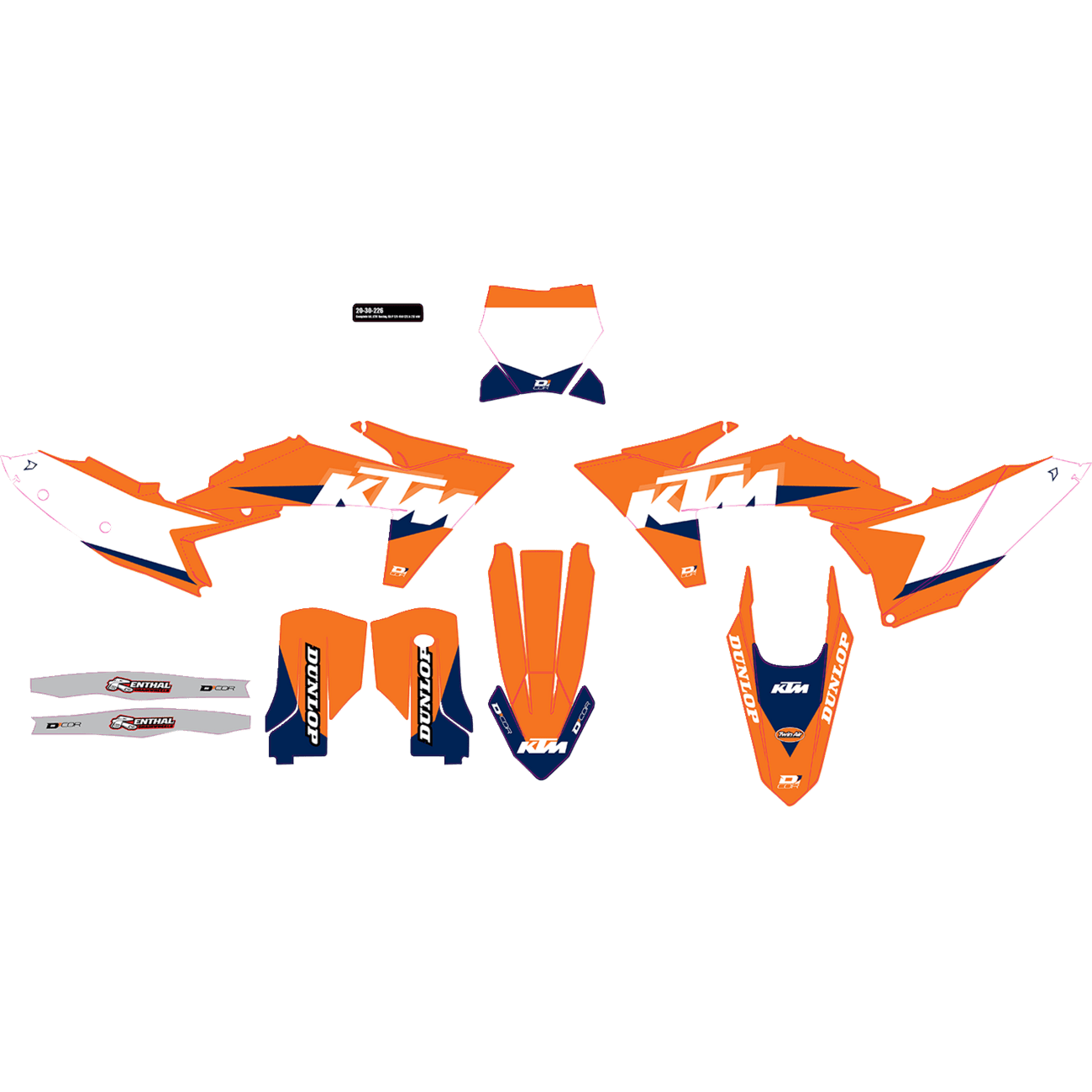 D'COR VISUALS Graphic Kit White KTM Racing 2030226