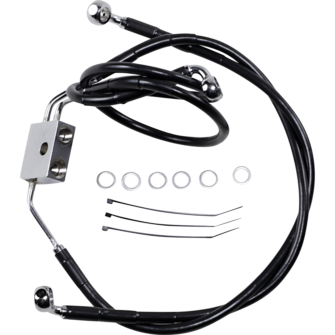 DRAG SPECIALTIES Brake Line Front Black +8" FXDF '12-'17