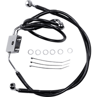 DRAG SPECIALTIES Brake Line Front Black +8" FXDF '12-'17