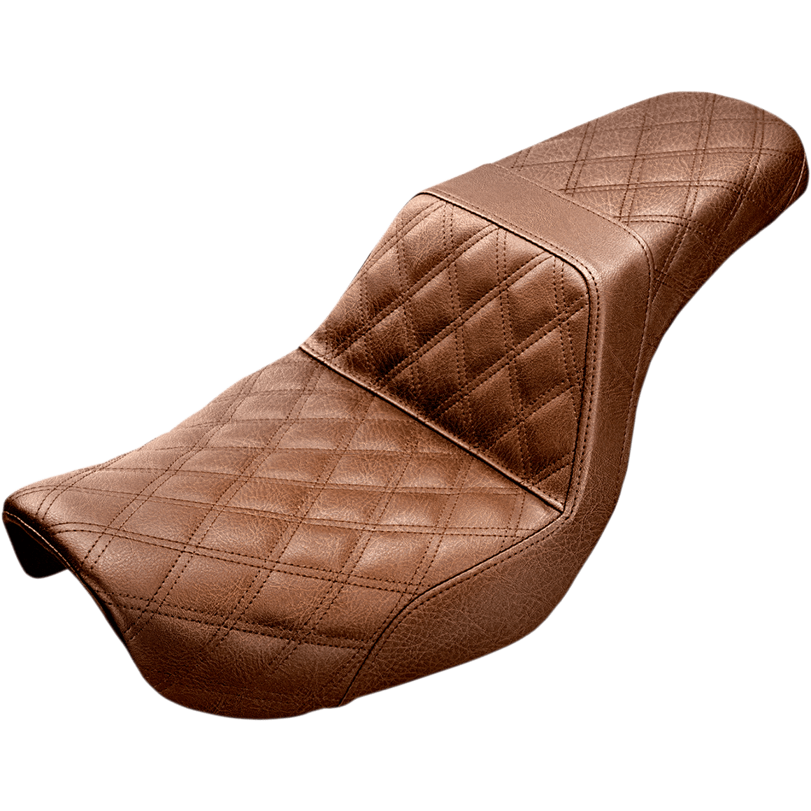 SADDLEMEN Step-Up Seat Full Lattice Stitch Brown Dyna 80404175BR