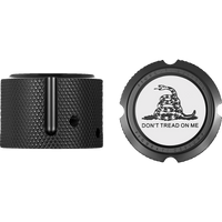 FIGURATI DESIGNS Axle Nut Cover Front Stainless Steel Don't Tread On Me Black FD40FACBK