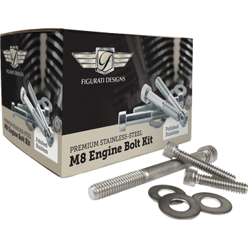 FIGURATI DESIGNS Engine Bolt Kit Polished M8 FD100M8 BOLTSS