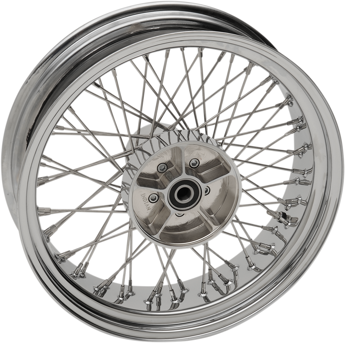 DRAG SPECIALTIES Wheel 60 Spoke Cross Laced Rear Silver 18x5.5 '14-'21 Indian