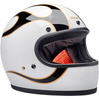 BILTWELL Gringo Helmet Flames White/Black 2XL 1002561506