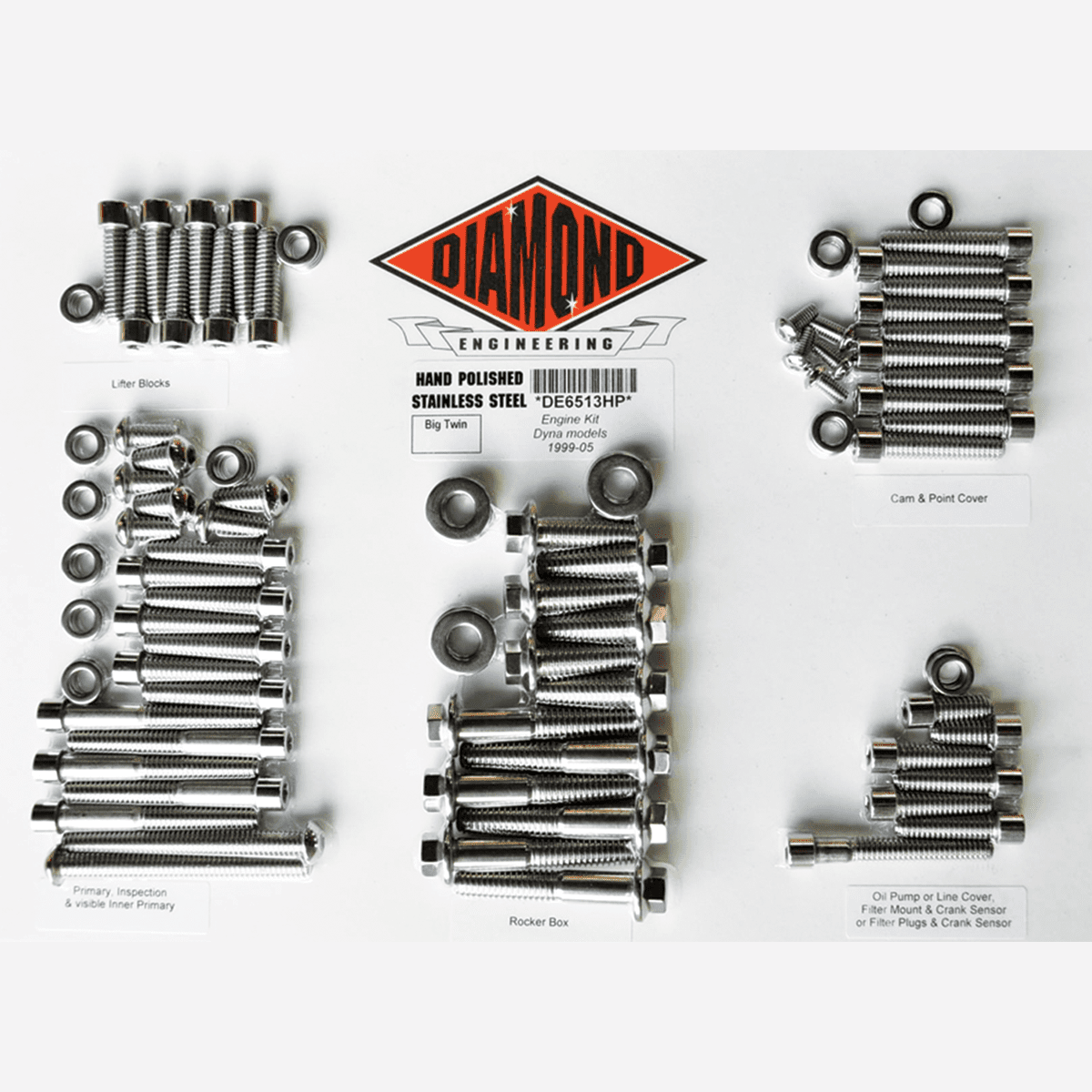 DIAMOND ENGINEERING Fastener Kit Engine/Rocker Box OEM FXD DE6513HP