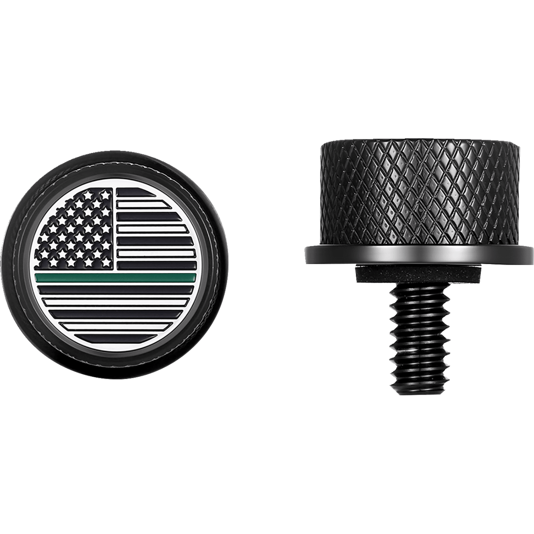 FIGURATI DESIGNS Seat Mounting Knob Black Green Line American Flag