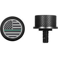 FIGURATI DESIGNS Seat Mounting Knob Black Green Line American Flag