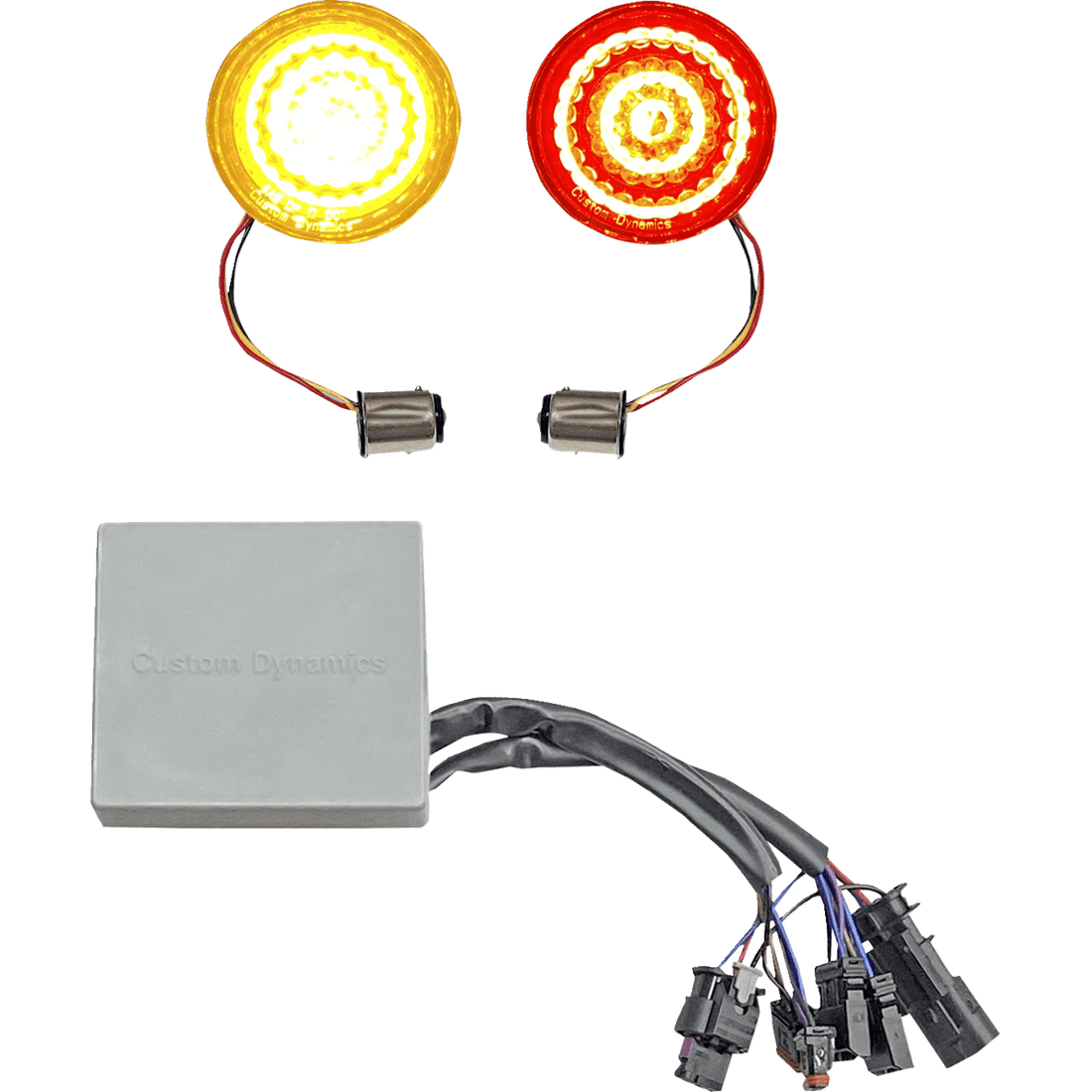 CUSTOM DYNAMICS Solid Amber Turn, Red Run/Brake w/ Brake Strobe for M8 Sportster CDSTSRSGST