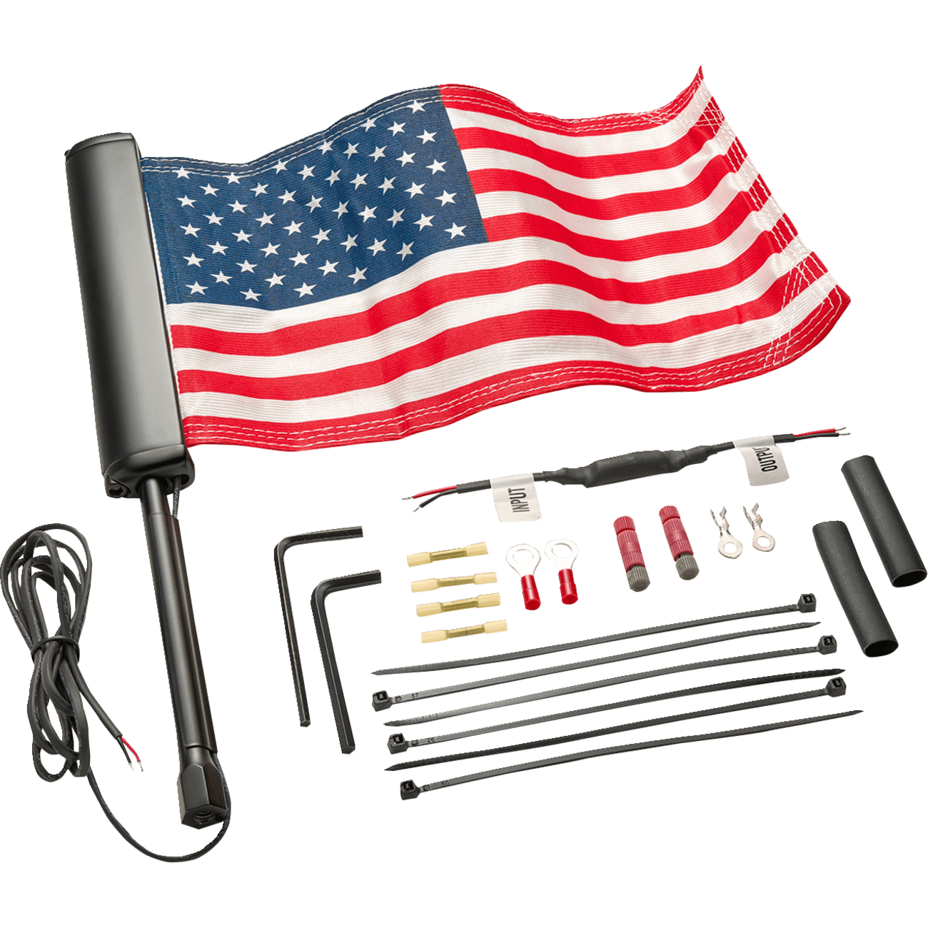 CIRO LED Lighted Flagpole U.S. Flag Black 70610