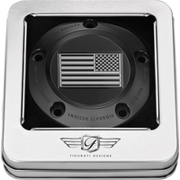 FIGURATI DESIGNS Timing Cover 5 Hole American Flag Contrast Cut Black FD26RTC5HBLK