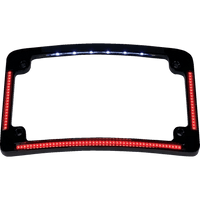 CUSTOM DYNAMICS License Plate Frame Red/White LED Gloss Black TF08B