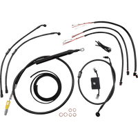 LA CHOPPERS Handlebar Cable/Brake Line Kit Quick Connect Complete 18" 20" Handlebars Midnight LA8157KT219M