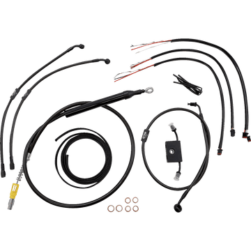 LA CHOPPERS Handlebar Cable/Brake Line Kit Quick Connect Complete 18" 20" Handlebars Midnight LA8157KT219M