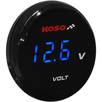 KOSO NORTH AMERICA I-Gear Volt Meter Blue Digits 1.57" Diameter x 0.43" D