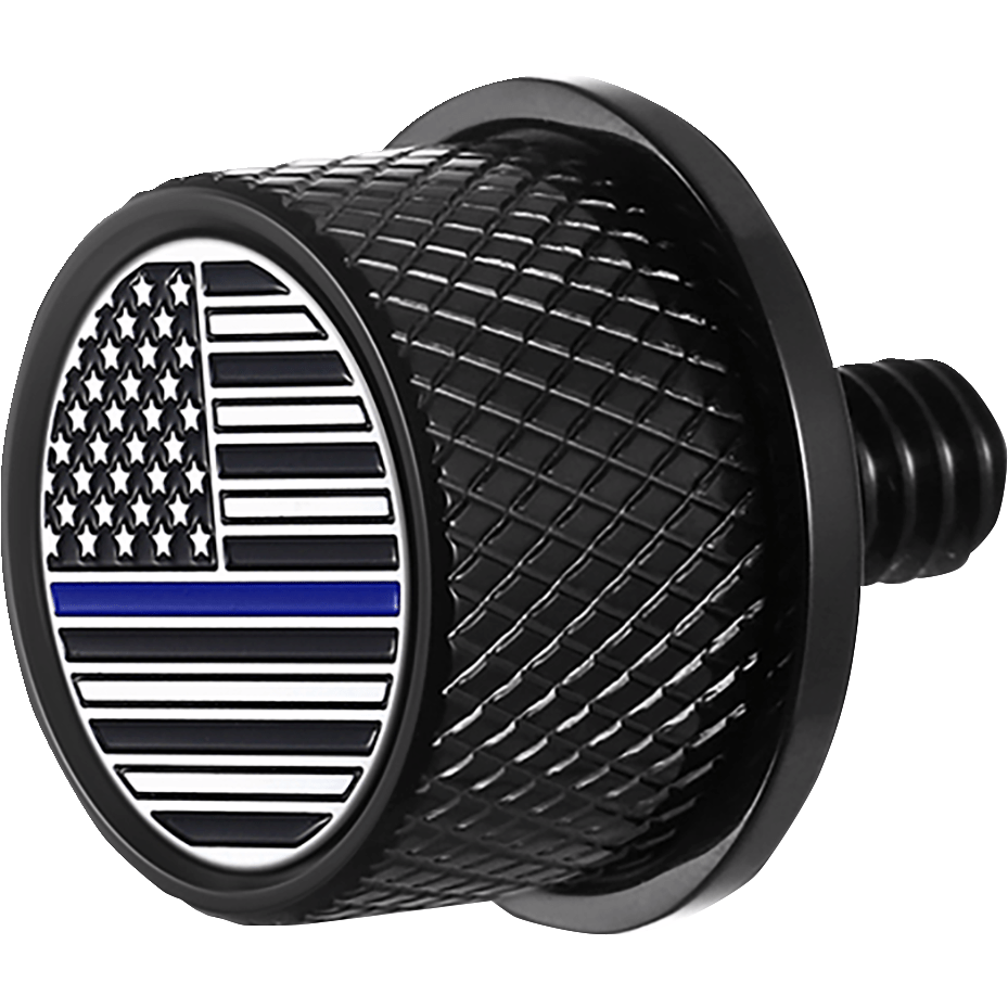 FIGURATI DESIGNS Seat Mounting Knob Black Blue Line American Flag