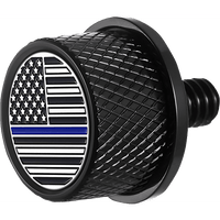 FIGURATI DESIGNS Seat Mounting Knob Black Blue Line American Flag