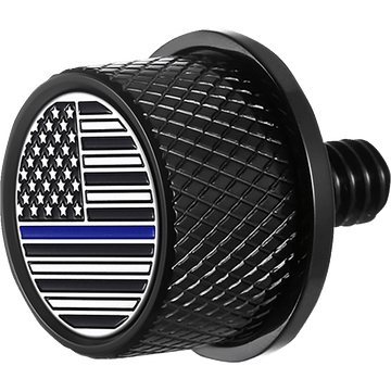 FIGURATI DESIGNS Seat Mounting Knob Black Blue Line American Flag