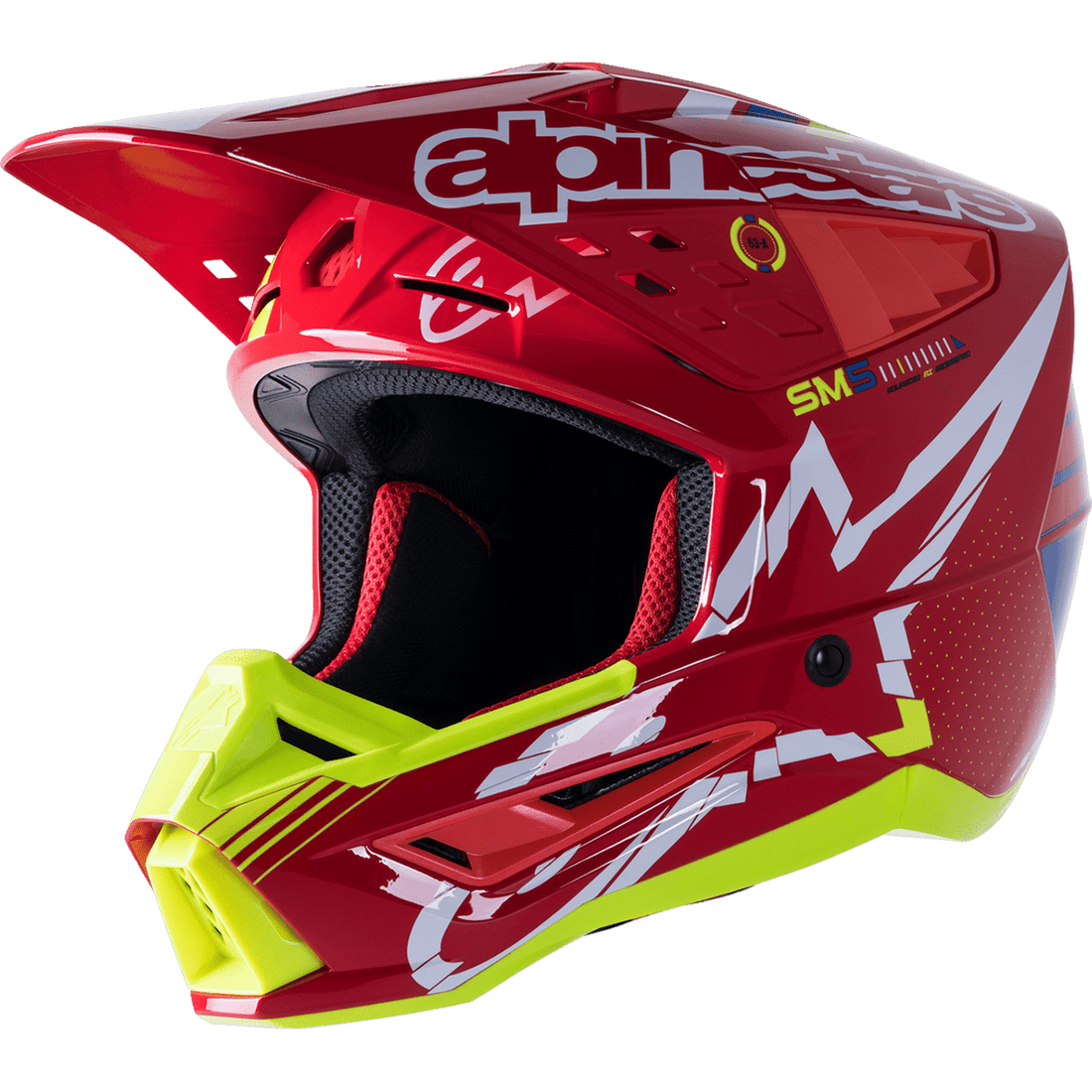 ALPINESTARS SM5 Helmet Action Red/White/Fluo Yellow Small 83061223325SM