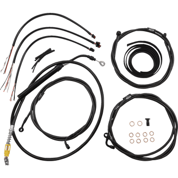 LA CHOPPERS Handlebar Cable/Brake Line Kit Complete 15" 17" Handlebars Midnight LA8056KT216M