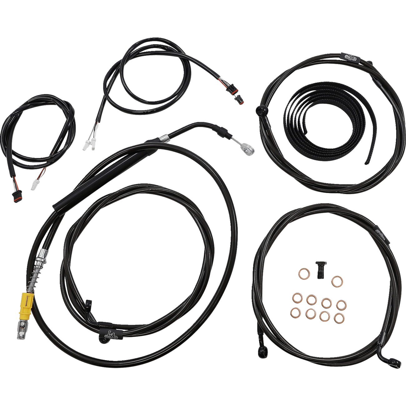 LA CHOPPERS Cable Kit 15" 17" Handlebars ABS Black LA8056KT316B