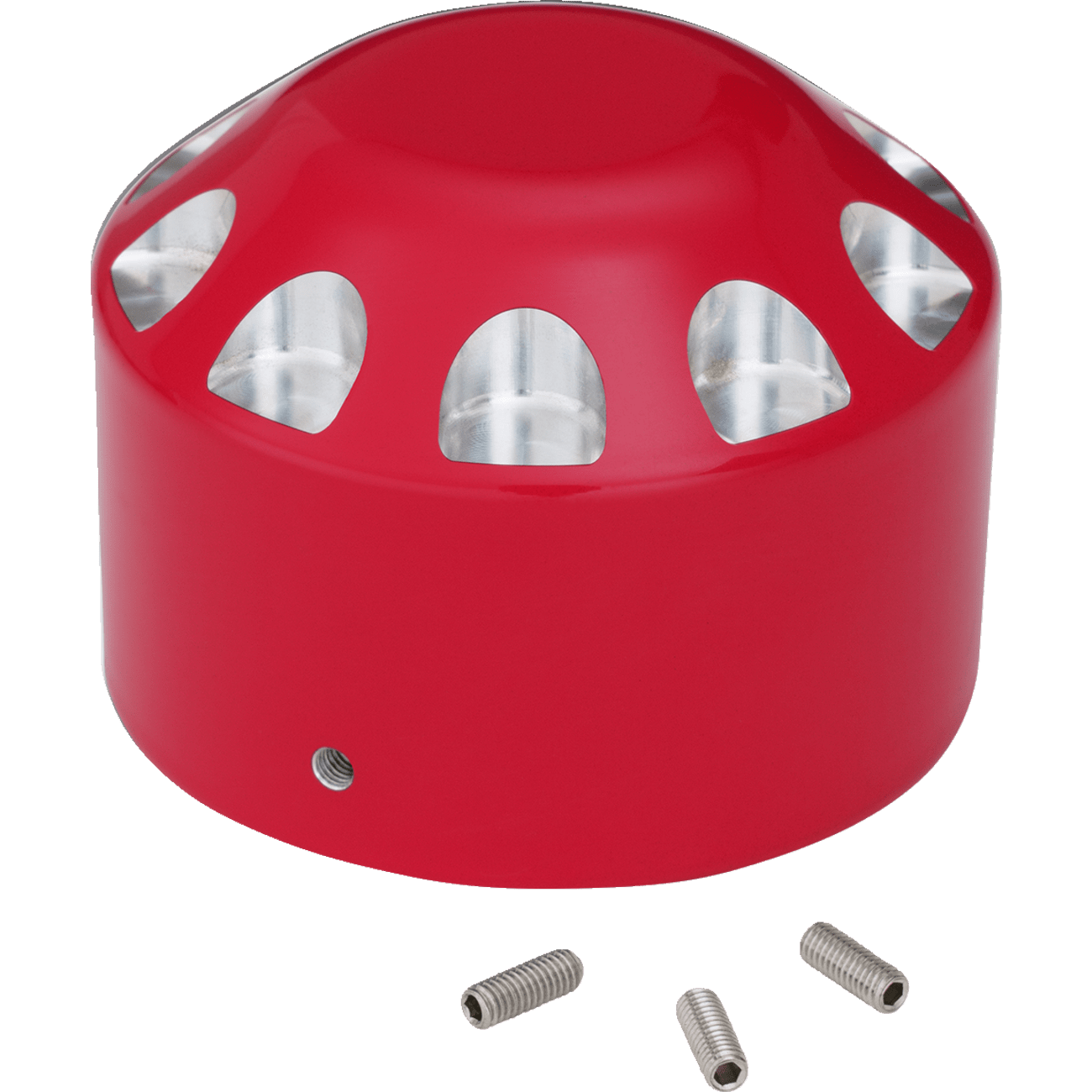 SHOW CHROME Axle Nut Cover Red