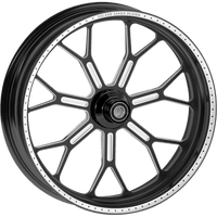 RSD Wheel Delmar Front Dual Disc/with ABS Black/Contrast Cut Ops™ 21x3.5 '08+ FLD 12047106DELJSM