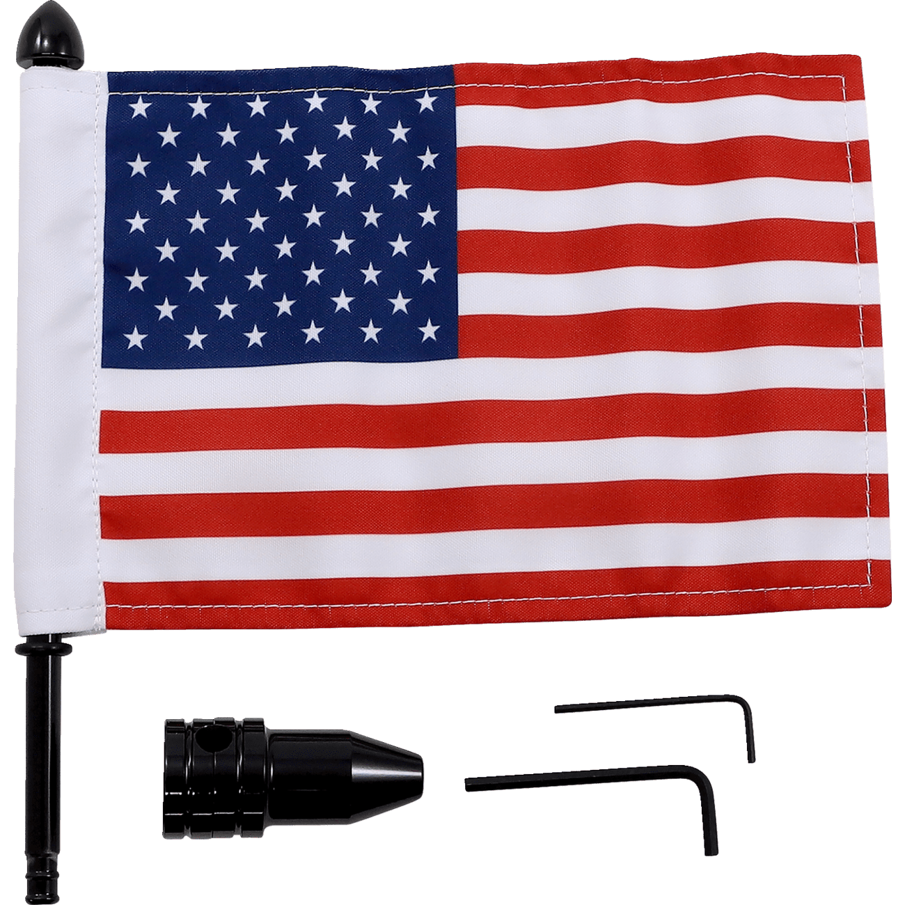 PRO PAD Luggage Rack Flag Mount 3/8" Round With 6" X 9" USA Flag BRFMFXD4