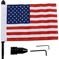 PRO PAD Luggage Rack Flag Mount 3/8" Round With 6" X 9" USA Flag BRFMFXD4