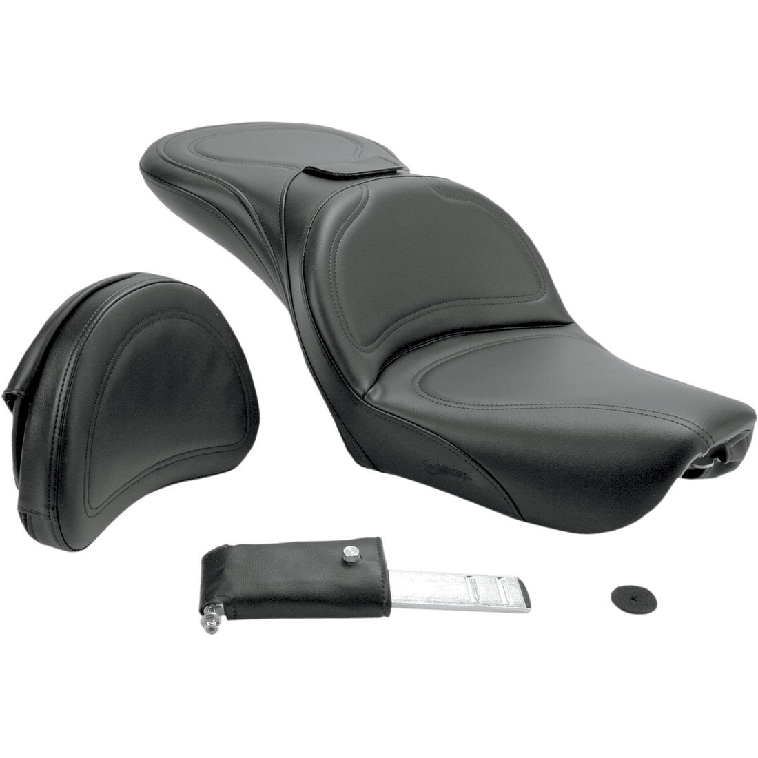 SADDLEMEN Seat Explorer™ With Backrest Stitched Black FXDWG '04-'05 804050301