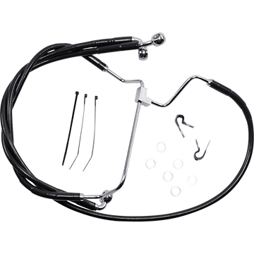 DRAG SPECIALTIES Brake Line Front Black +6"