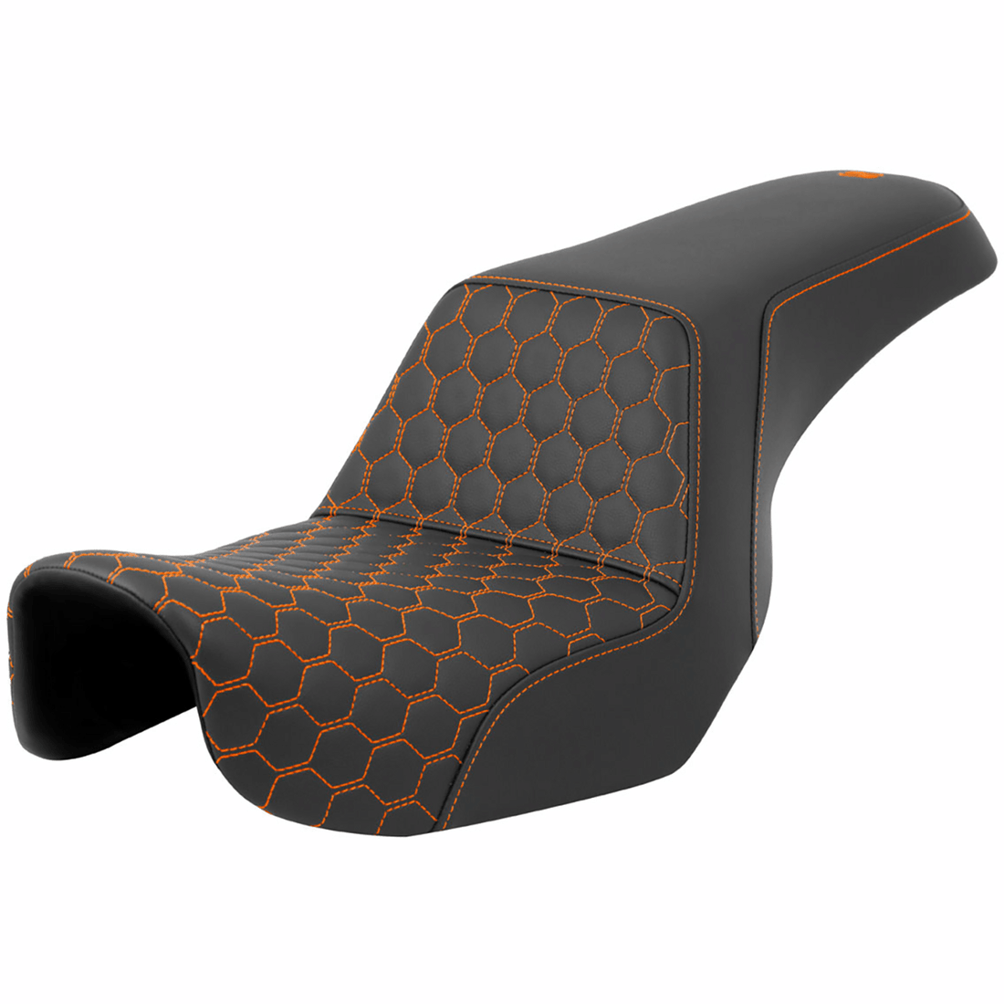 SADDLEMEN Step-Up Seat Honeycomb Orange Stitching Dyna '06-'17 A80604177ORA